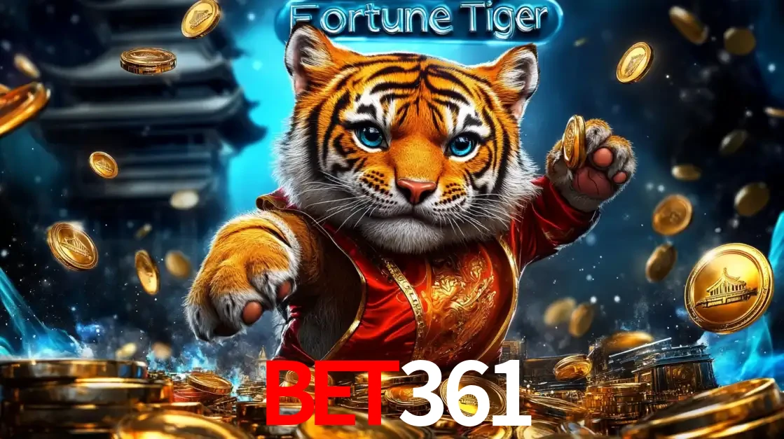 Imagem promocional do jogo de slot Fortune Tiger, com um tigre majestoso em traje tradicional cercado por uma fortuna em moedas de ouro, disponível agora no cassino bet361.